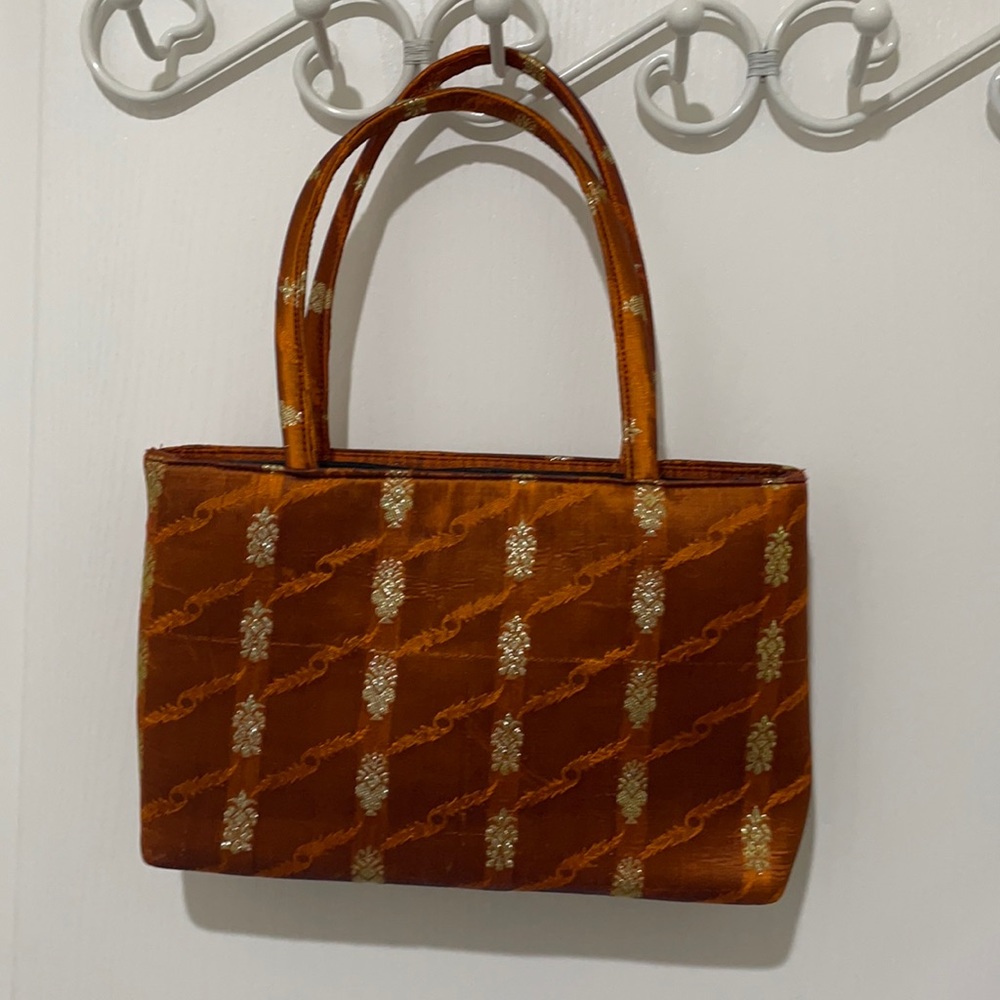 Burnt Orange silk bag